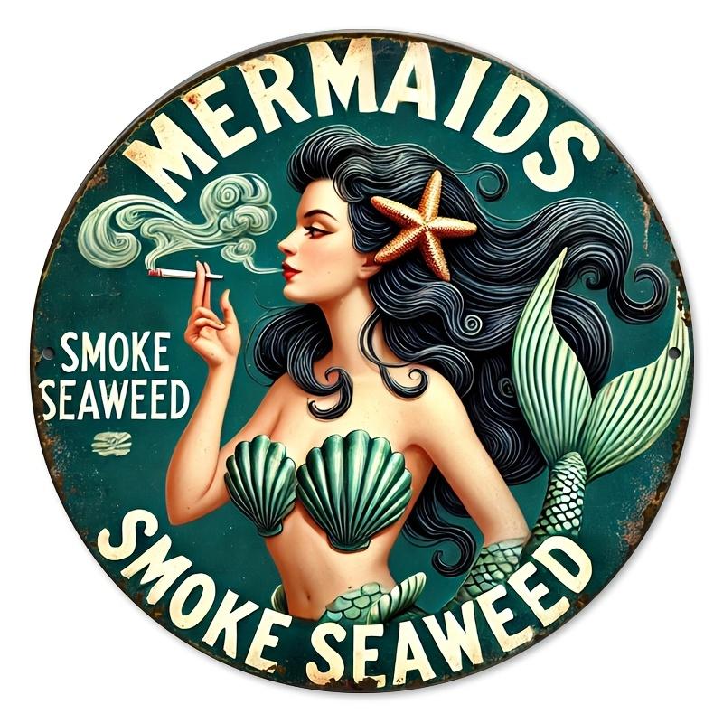 Vintage Mermaid Seaweed Smoke Design,  Durable, Easy to Hang, for Bedroom, Kitchen, Home, Office or as a Gift