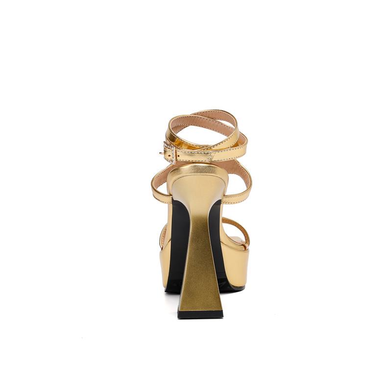Women's High-heeled Sandals Summer New Sexy European and American Style Waterproof Table Large Size Open-toed Sandals
