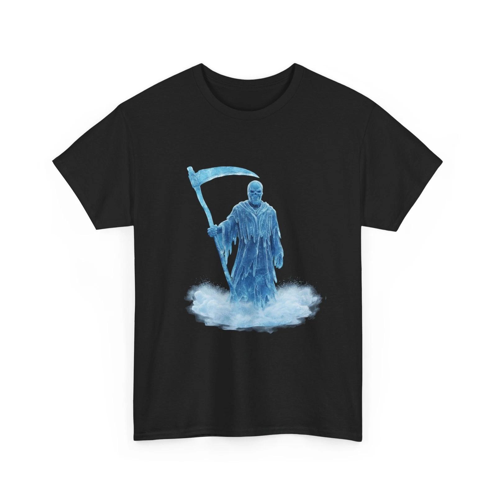 Icy Grim Reaper T-Shirt | Ghostly Scythe Illustration, Cool T-Shirt, GifT-Shirt S