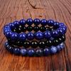 8mm Natural Stone Bracelet 3Pcs 1Set Rhodonite Rose Pink Quartzs  Amethysts Hematite Bracelets For Women Men Zircon