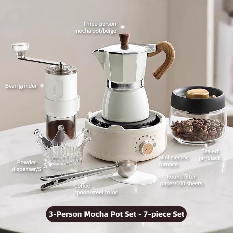 High Pressure Extraction Coffee Mocha Pot Household Italian Espresso Hand Brewed Coffee Pot Outdoor Portable Coffee Utensil