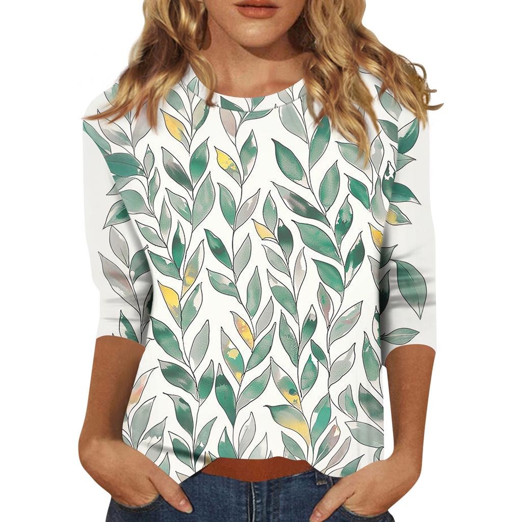 Women's 3/4 Sleeve Shirts Graphic Tees Shirts Casual Basic Tops Pullovers
