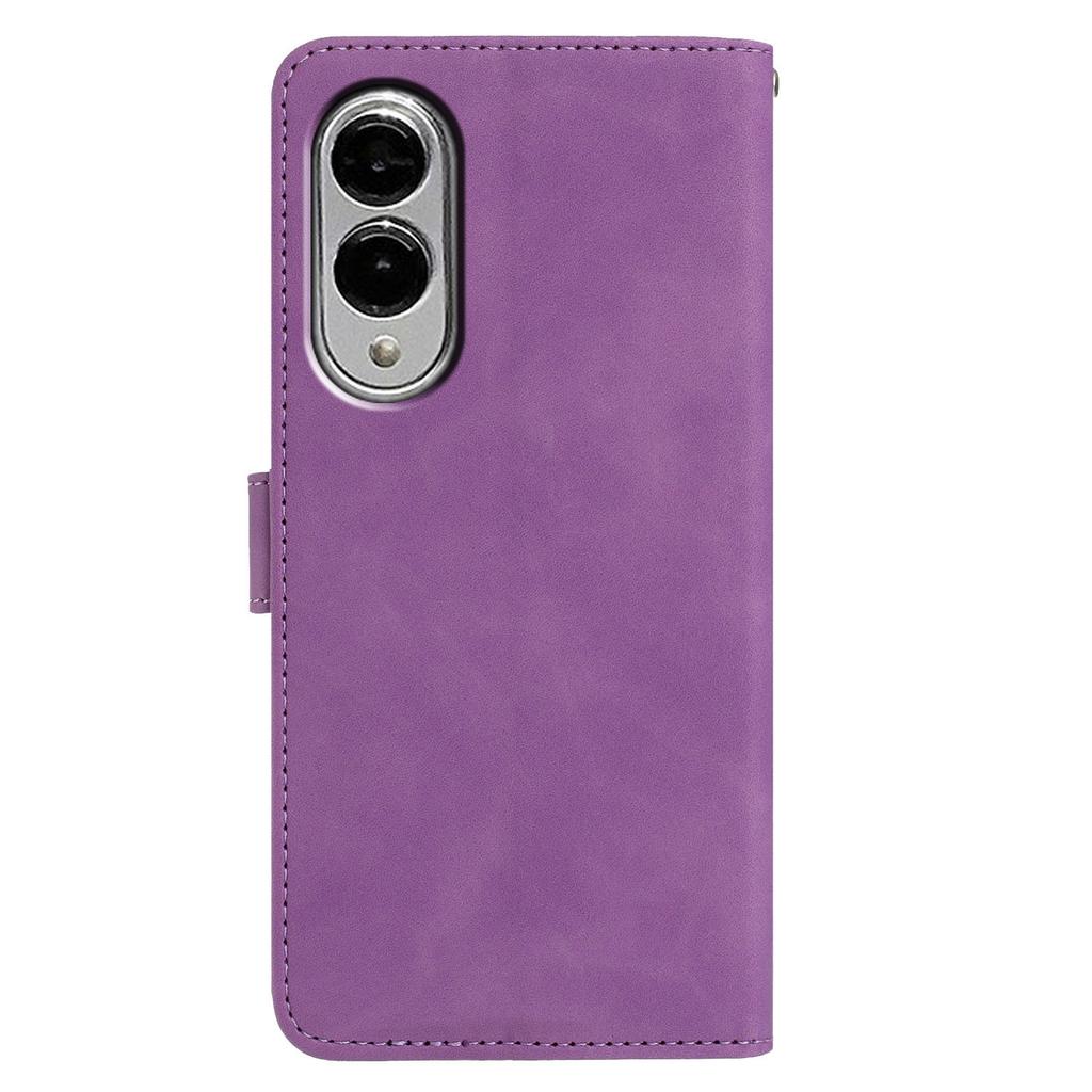 Für Samsung Galaxy S25 Edge Hülle Schmetterling Blume Geprägt PU Leder Brieftasche Ständer Handyhülle