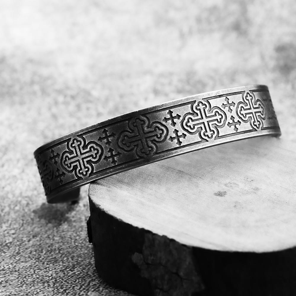 Vintage Viking Celtic Knot Antique Stainless Steel Cuff Bracelet