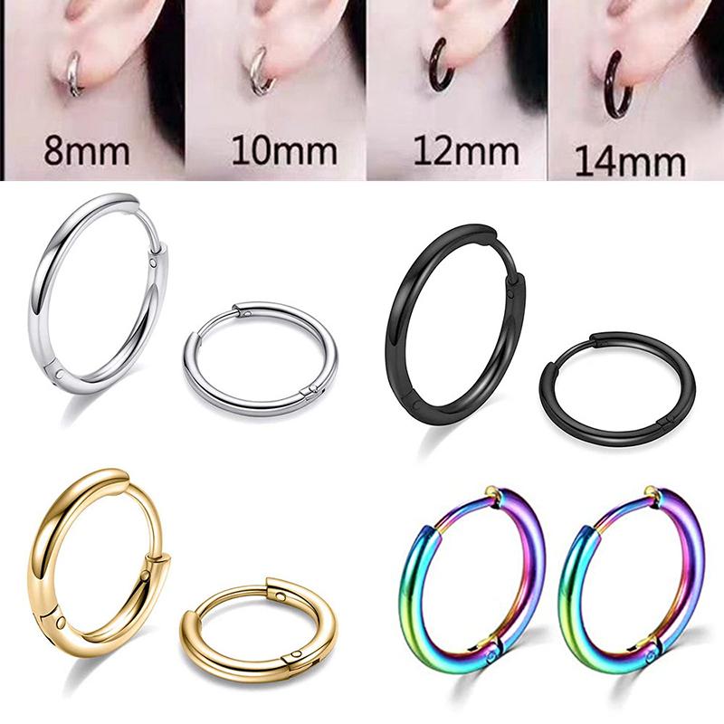 1PCS New Simple Stainless Steel Small Hoop Earrings for Women Men Cartilage Ear Piercing Jewelry Pendientes Hombre Mujer