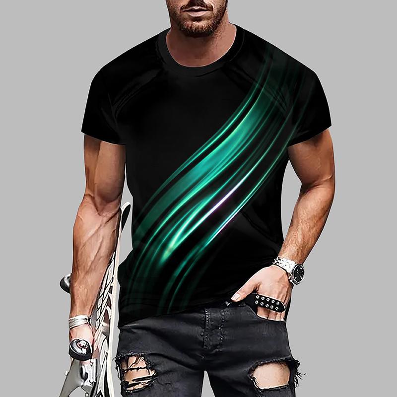 New Summer Men's Fashion T-shirt Personality Versatile Printed Men's T-shirt Top