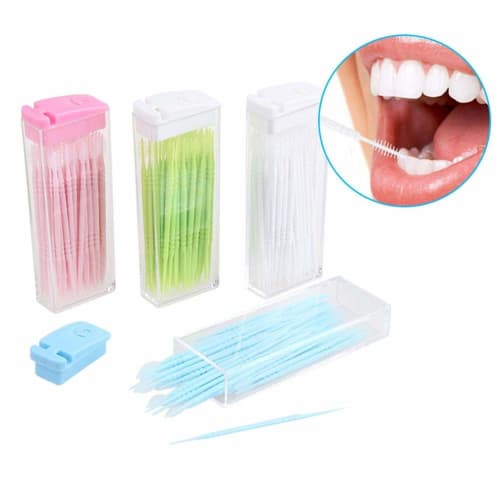 150-Piece Interdental Pick Plastic Toothpicks, 50 Prongs x 3, Large Toothpicks, Colorful, Easy to Use, Durable Toothpicks, Interdental Picks, Extra Fi
