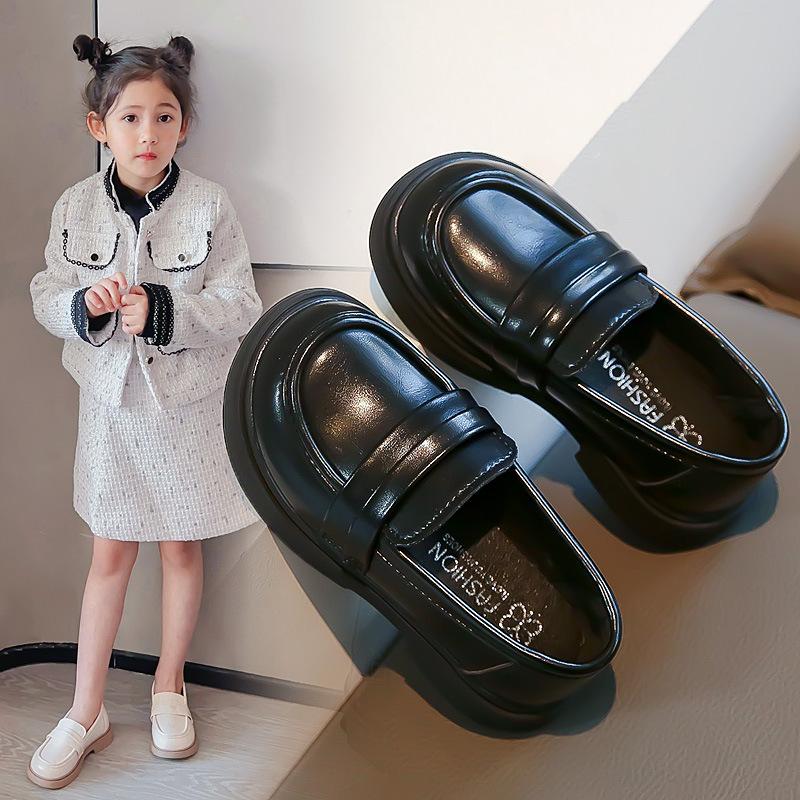 Summer spring and autumn jk single shoes British style baby black children's small leather shoes girls' shoes loafers 2025 new