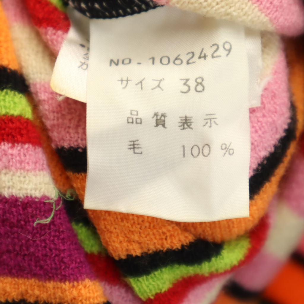 KENZO CLUB 90s Made in Japan Old Striped Pattern Long sleeve Half zip knit Women Used