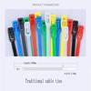 100 Stück abnehmbare Kabelbinder, farbige Kunststoffe, wiederverwendbare Kabelbinder, Nylon-Schlaufenwickel, Reißverschluss, T-Typ-Kabelbinder, Drahtverband