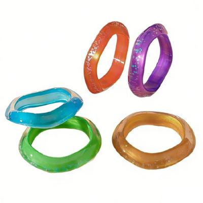 Sparkling Star Pattern Resin Bangle with Sparkling Star Pattern Bracelet Stylish Jewelry for Women Girl