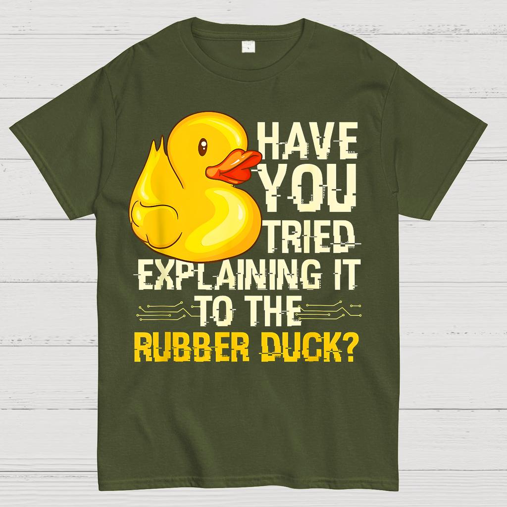 Funny Programmer - Rubber Duck Debugging Cotton Summer Casual Cool Loose T-Shirt