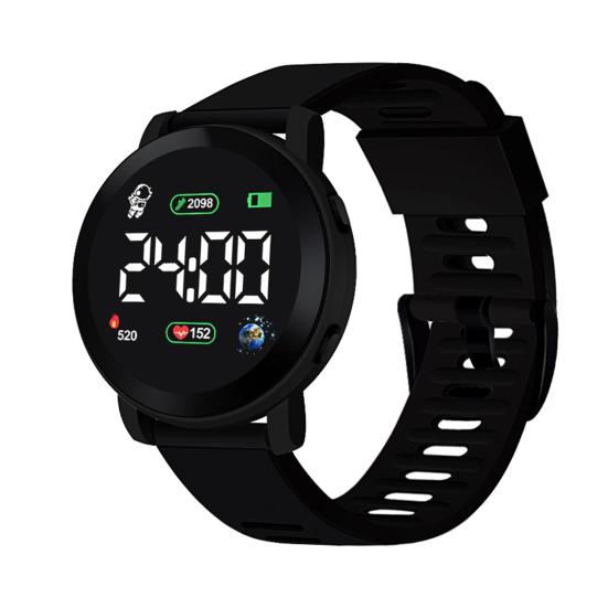 Yousheng Student Watch LED Display Waterproof High Accuracy Long Battery Life Low Consumption Precise Time Casual Silicone Watchband Electronic Watch