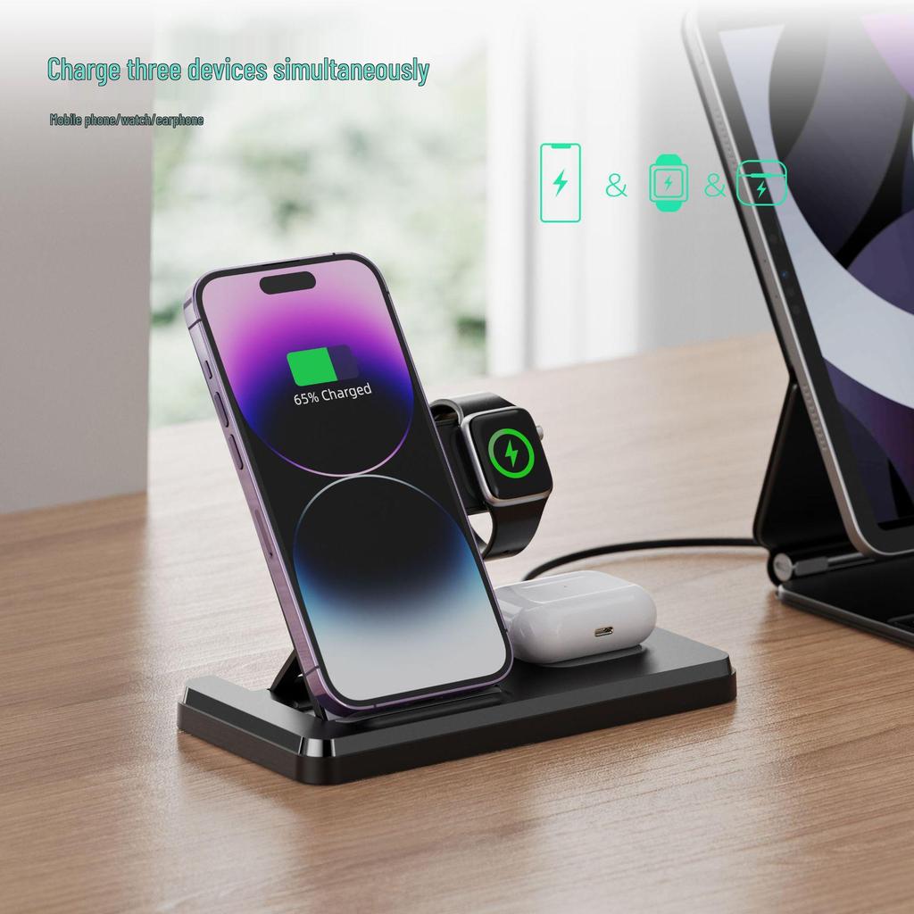 3-in-1 15W Wireless Charger for iPhone and Apple Watch