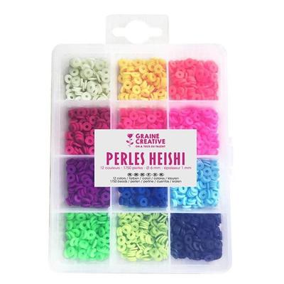 Box of 1750 Heishi Beads 'Graine Créative' Fluos 6 Mm
