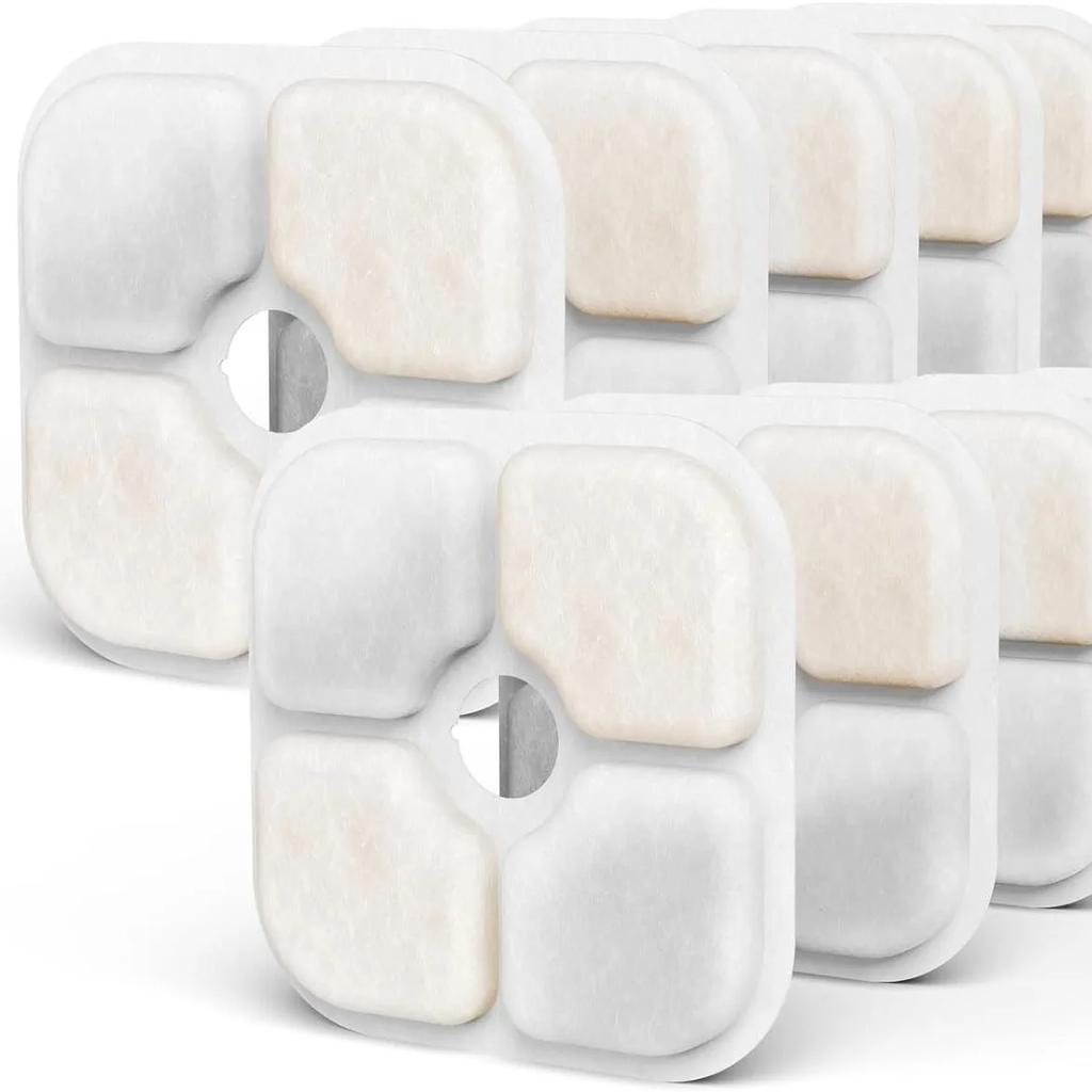 6/12Pcs Replacement Activated Carbon Filter For Pet Water Fountain Activated Carbon Cotton Filter Set For Cat Drinking Fountain