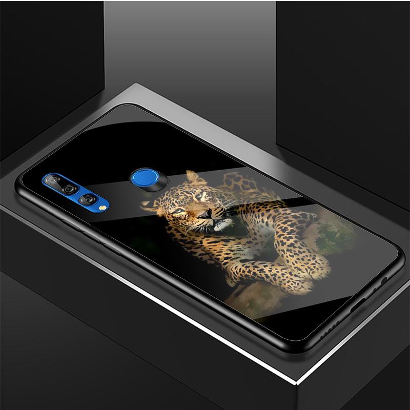 Jaguar Handyhülle aus gehärtetem Glas für Huawei honor 8X 9 10i 20i 20Lite 20Pro 30 Pro Cover Shell