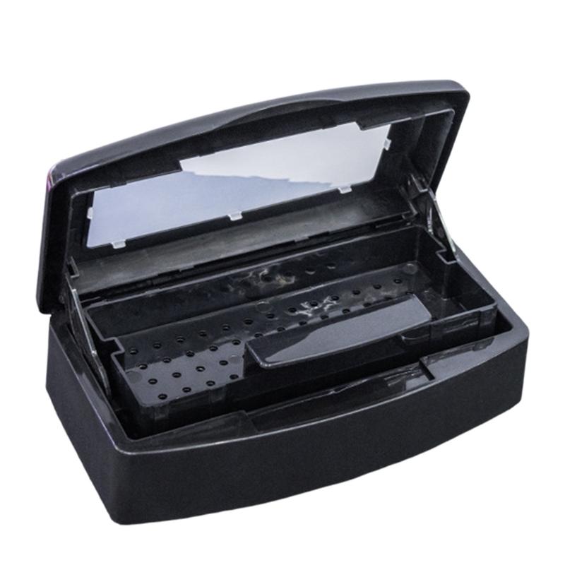 Nail Tool Sterilizer Box Plastic Portable Light Sanitizer Nail Care Cleaning Box For Nail Salon And Home Use
