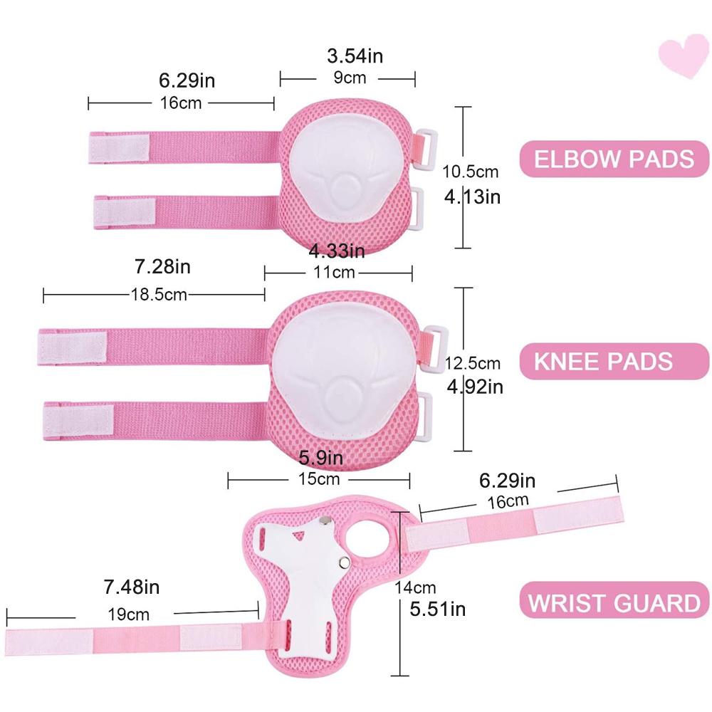 Kids Protective Gear Set Knee Pads for Kids 4-10 Years Toddler Knee and Elbow Pads with Wrist Guards for Skating Cycling Bike