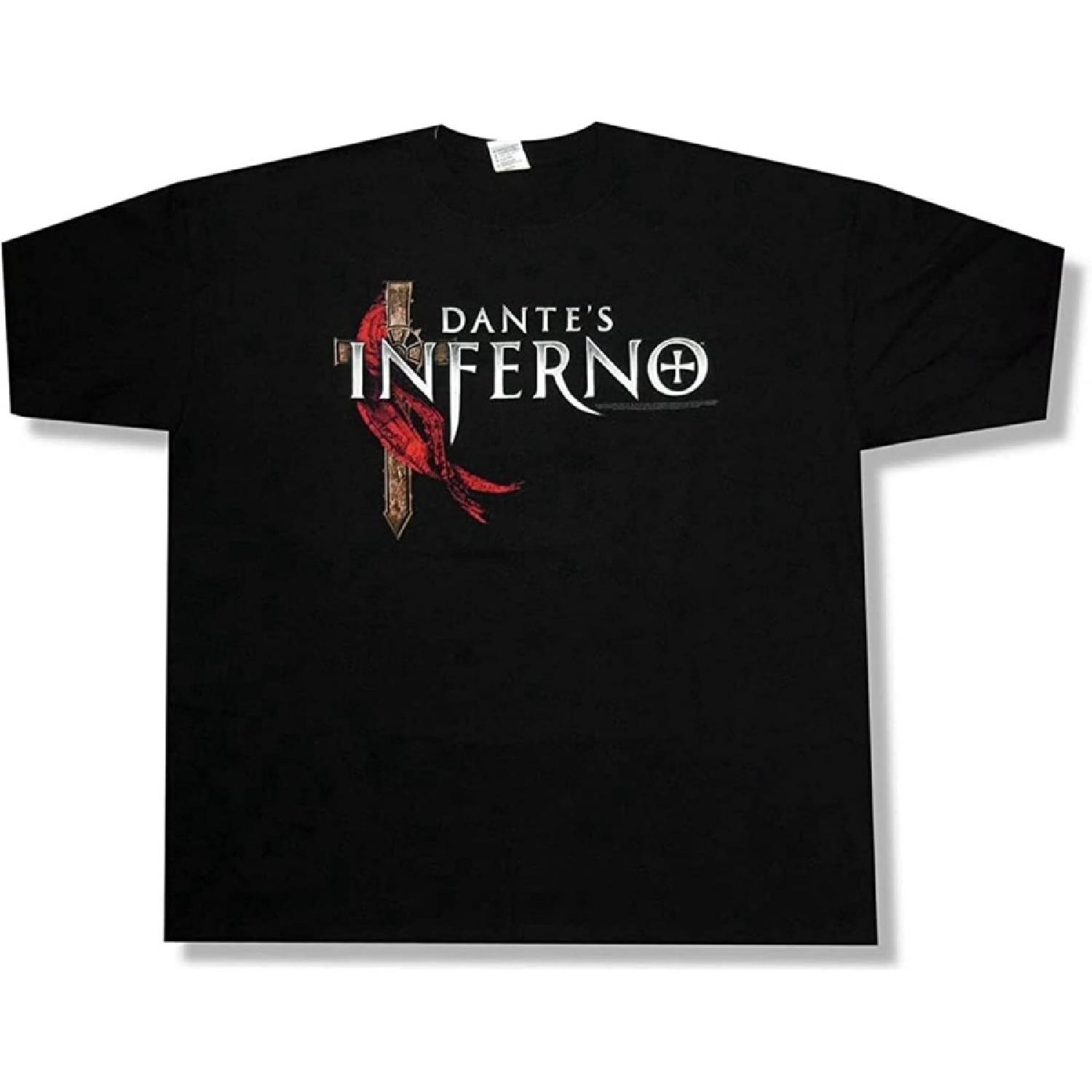 

BBTHEORY Футболка мужская Черная с крестом из Божественной комедии Данте 100% Хлопок Видеоигра S чёрный