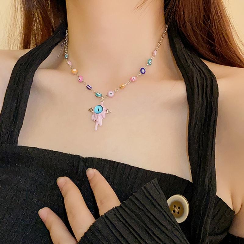 Evil Eye Necklace Evil Eye Ear Pins Sweet and Fashionable Alloy Accessories Evil Eye Jewelry for Party Wedding Daily