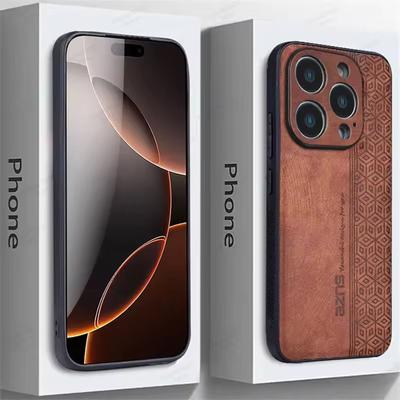 Business-style Drop-proof Leather Case - Compatible with iPhone 16/15/14/13/12/11 Pro Max XS Max XR X Plus Ultra-thin Luxury Cover