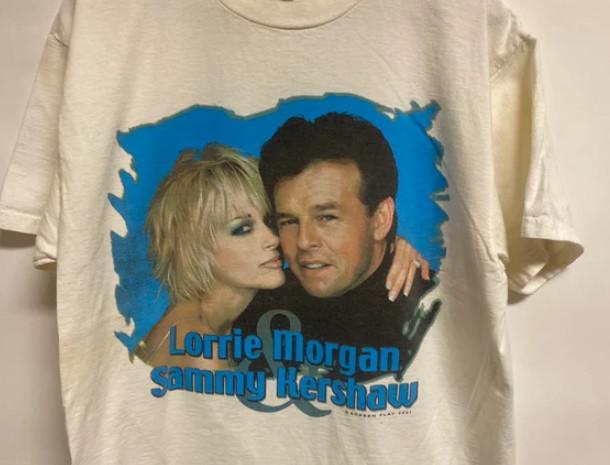 Vintage Lorrie Morgan And Sammy Kershaw Cotton White All Size Unisex Shirt CM443