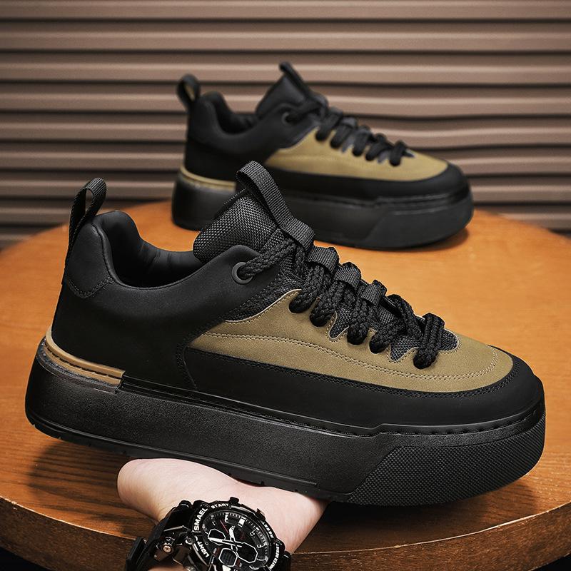 

Роскошные мужские кроссовки на платформе для мужчин Дизайнерские кожаные походные ботинки Мужская повседневная обувь Противоскользящие спортивные беговые кроссовки Tenis 39