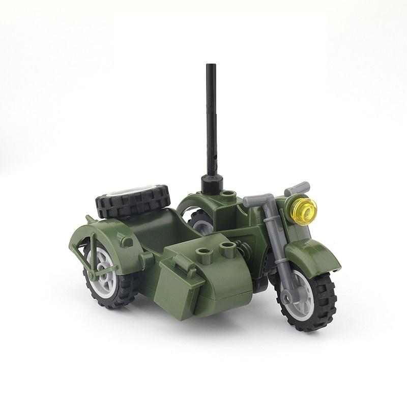MOC WW2  Green Gas Mask  Military Soldiers Accessories Warfare Motorcycles Ammunition Box Equipment  Bricks Toys Kids Gift