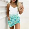 Summer New Style Sea Turtle Print Sleeveless Bodycon Dress with Pockets Sexy Slim Fit Elegant Party Dress