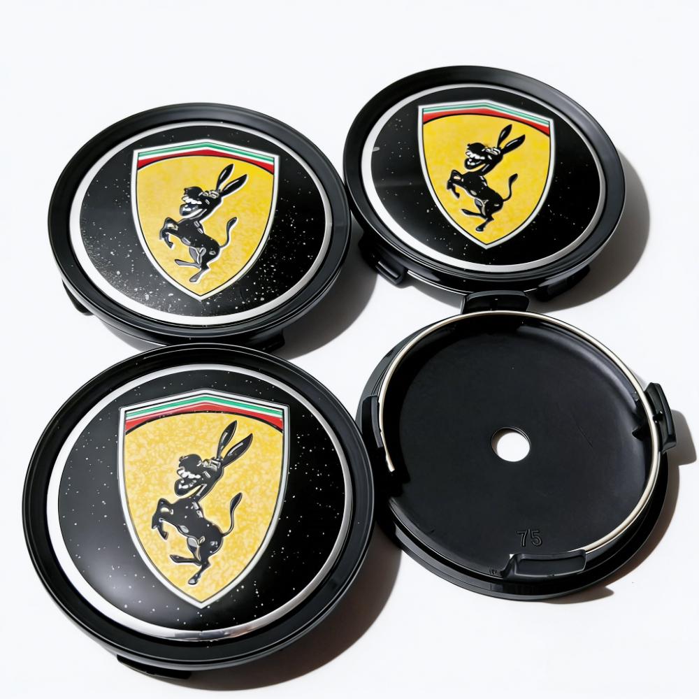 

4pcs Donkey Logo Emblem Badge Car Wheel Center Caps O.D 75MM 70MM Rim Hubcaps Dust Cover Wheels Hub Cap Replace Car Accessories Donkey Badge&4pcs 75 Wheel Caps