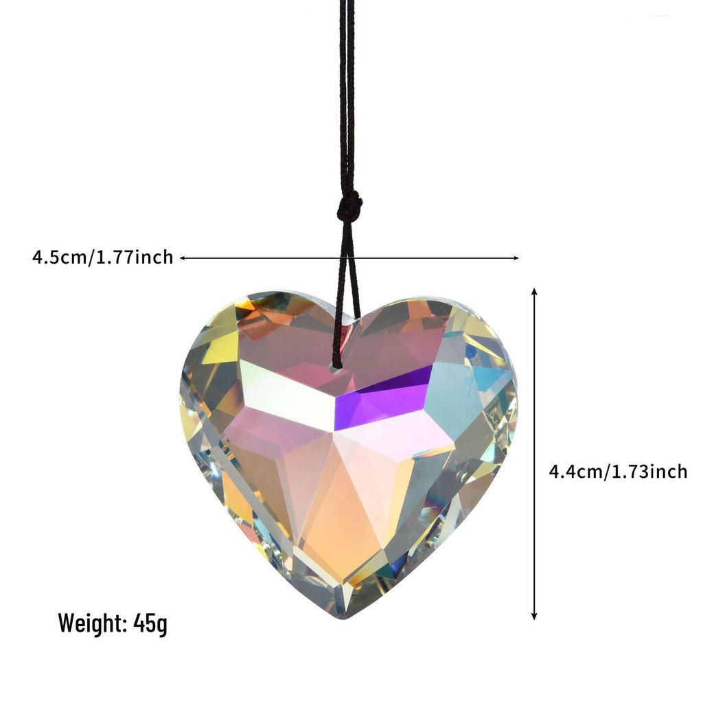 45mm Peach Heart Crystal Prism Pendant for Jewelry & Chandelier Décor
