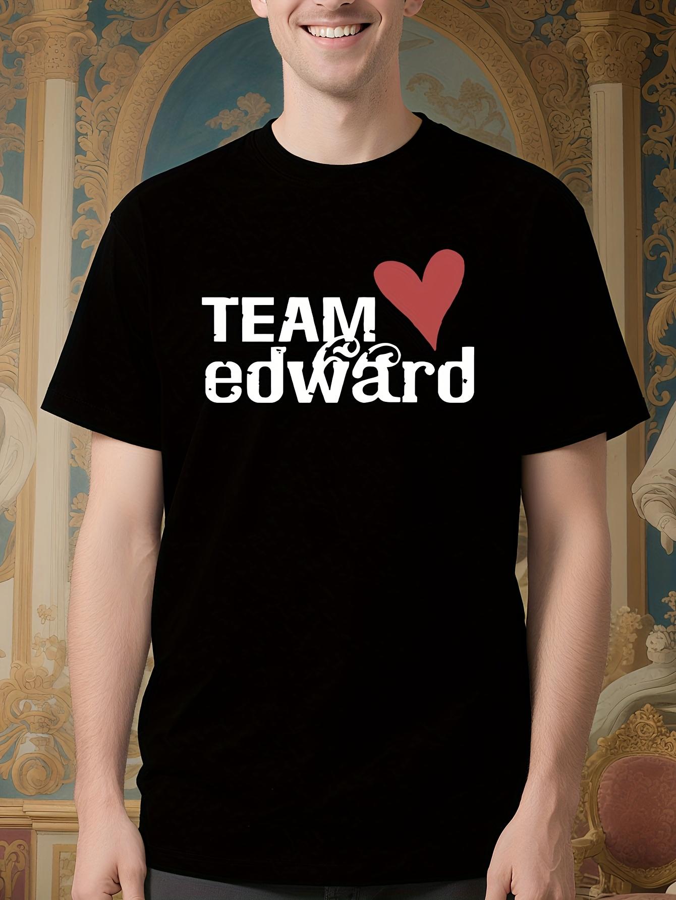 Team Edward Graphic Tee - Black Crew Neck Tshirt with Red... XXXL