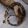 Premium Fashion Light Luxury Simple Natural Stone Tiger Eye Pendant Short Clavicle Necklace Choker Holiday Gifts Jewelry