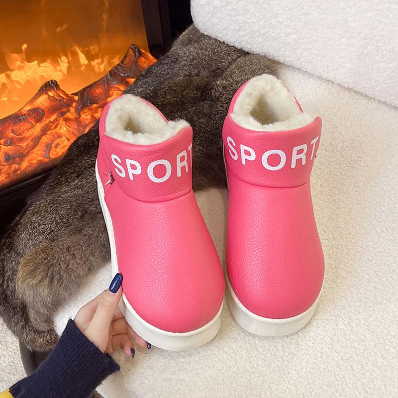 2025 new shoes winter warm and fleece Korean version fleece thickened waterproof home outdoor women's winter shoes and boots