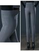 2025 Stylish Plus Size High Waist Elastic Velvet Cropped Skinny Pants - Autumn/Winter Collection