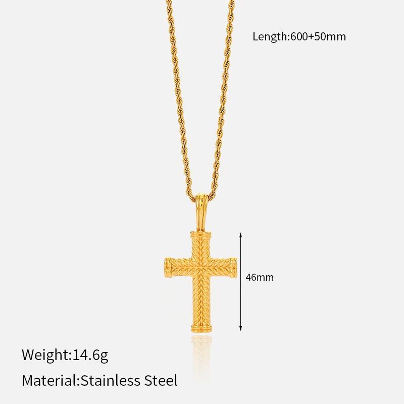 Vintage Minimalist Titanium Steel Cross Necklace Light Luxury Pendant Jewelry for Women Men