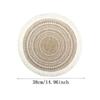 6-10pcs Bohemian Round Tassel Placemats Woven Linen Round Heat-insulating Flower Pattern Table Mats Dining Tables Decorative Mat
