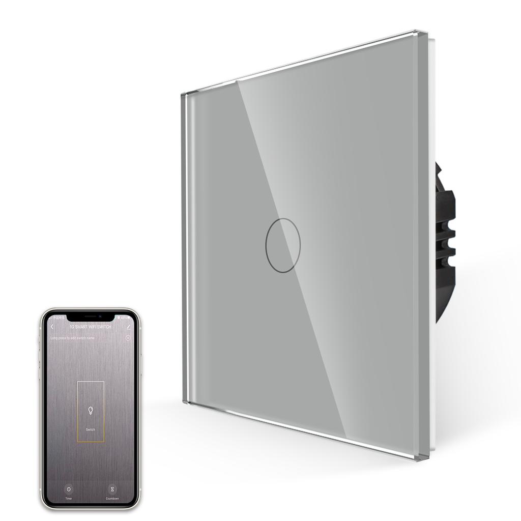 Bingoelec White Crysal Glass Wifi 1/2/3/4 Gang Smart Home 220V Wall Light Switches and Socket Tuya Wifi Smart Switch