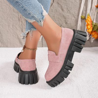 Außenhandel Übergröße Plateau Einzelschuhe Damen Frühling und Herbst neu niedrig geschnitten lässig bequem Lazy Slipper zum Hineinschlüpfen