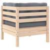 VidaXL Bois de Pin Massif Canapé d'Angle de Jardin avec Coussins Canapé d'Angle de Patio Meuble de Terrasse Canapé de Jardin 806627