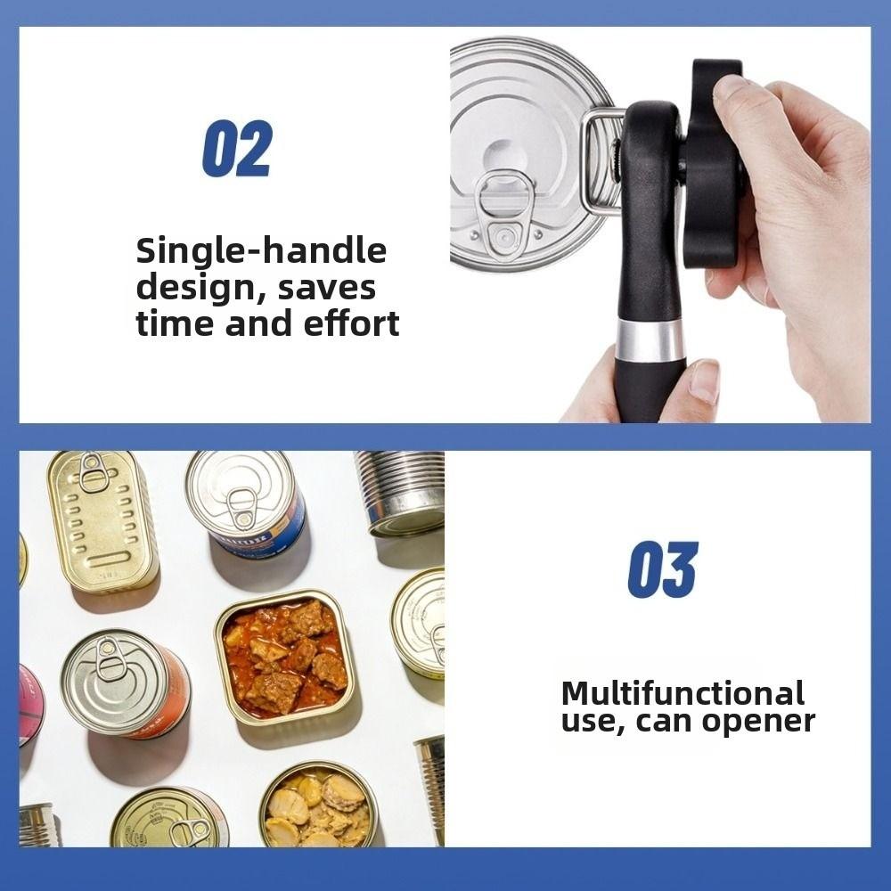 Effortless Can Opener Safety Lid Remover Durable Manual Jar Opener  Home