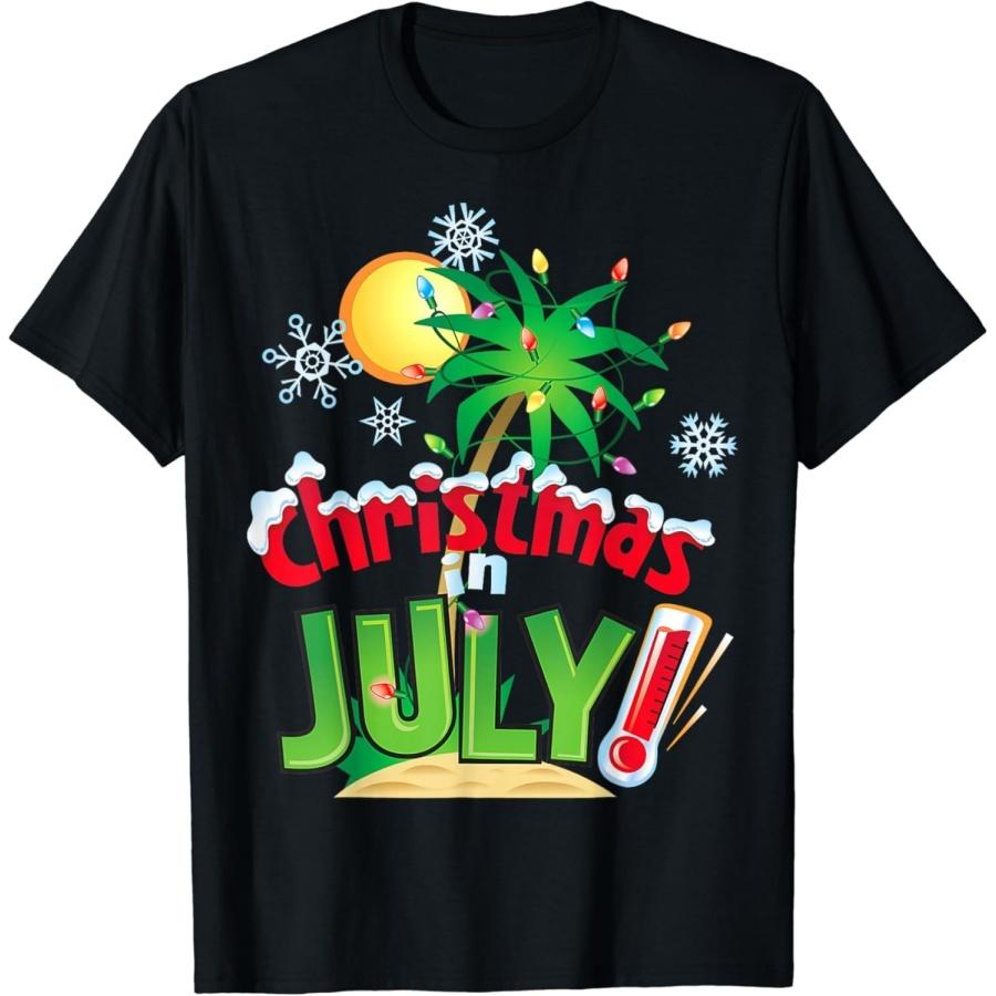 HCJNZCA Funny Christmas in July Shirt Summer Beach Vacation Xmas T-Shirt XXXXXL разноцветный