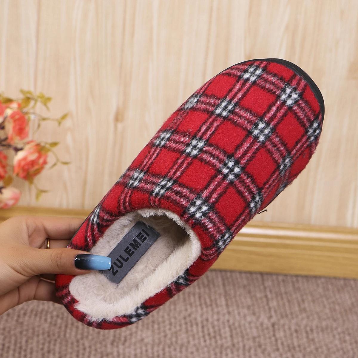 

Модные Повседневные Тапочки Женские Домашние Пушистые Клетчатые Дизайнерские Туфли Женские Балетки Комнатные Модные Элегантная Платформа Обувь Домашние Большой Размер 44-45 красный