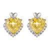 Jewelry Set Heart Shaped High Carbon Ice Flower Cutting Fashion Light Luxury Color Treasure Ring Earnail Necklace