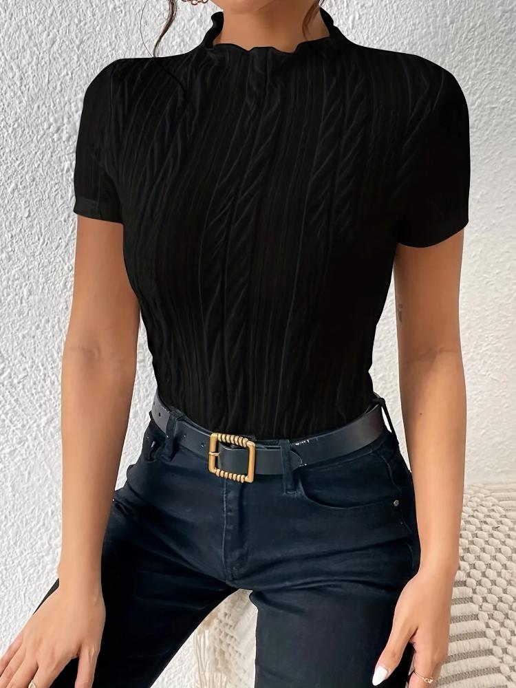 Casual Short Sleeve Top For Spring & Summer Women's Clothing