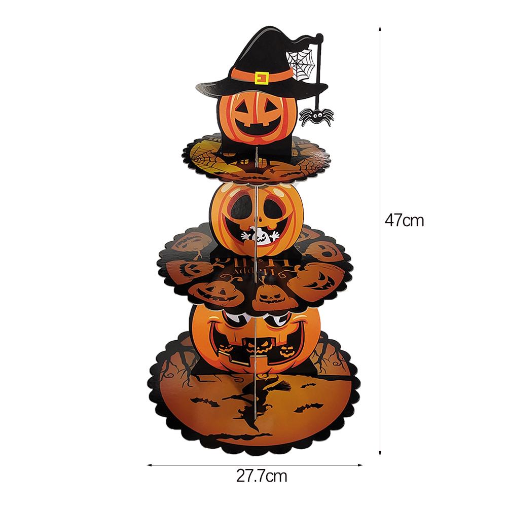 2024 Halloween Alzata per Torta Zucca Fantasma Alzata da Tavolo per Cupcake Halloween Decorazioni per Torta Toppers Buon Halloween Articoli per Feste