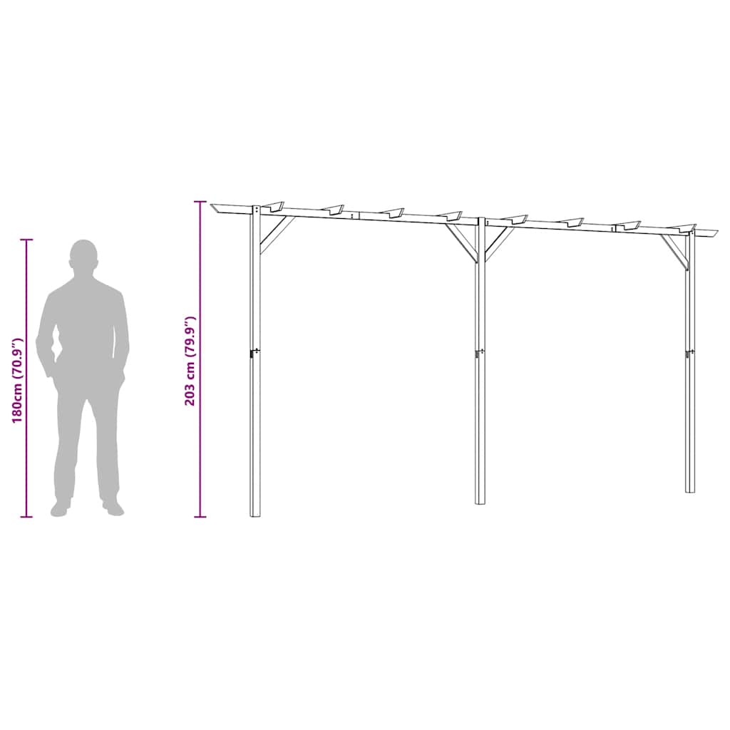 Pérgola de Jardim 410 x 40 x 203 cm Madeira
