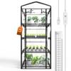 Indoor Greenhouse with Grow Light Mini Green House 4 Pack 20W Full Spectrum Plant Lights Timer Plant Shelf Tent for Indoor Plan
