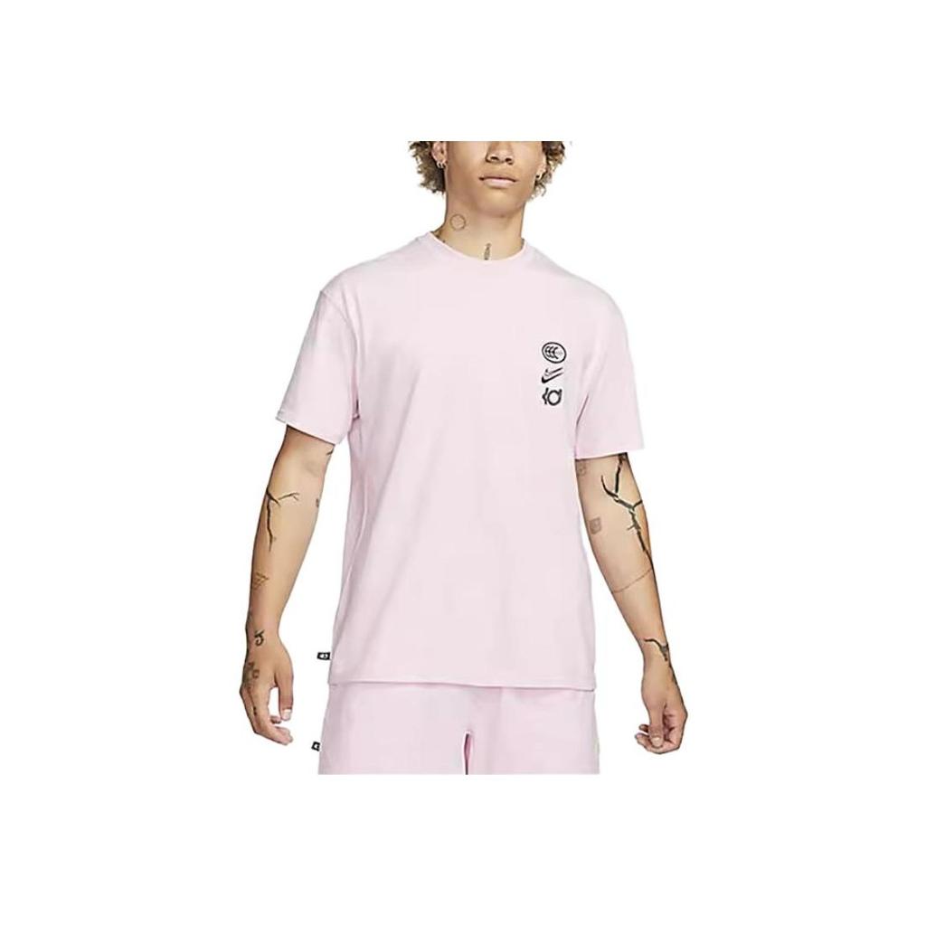 Nike Letter Print Loose Basketball Short-Sleeve T-Shirt Men Tops Pink FD0061-663